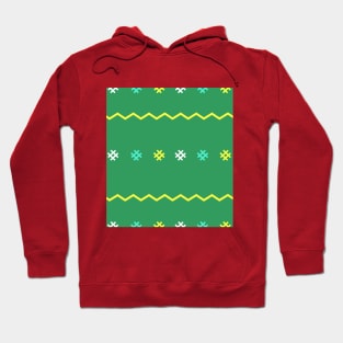 green background cloth pattern and red cut pattern Hoodie